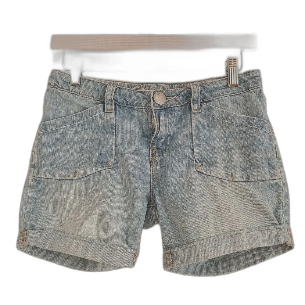 GAP Light Blue Kids Denim Shorts Size 12 Girls